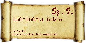 Szőllősi Irén névjegykártya